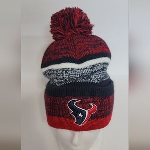 Houston Texans 47 BRAND NFL OFFICIAL pom Beanie Blue RED WHITE ski cap